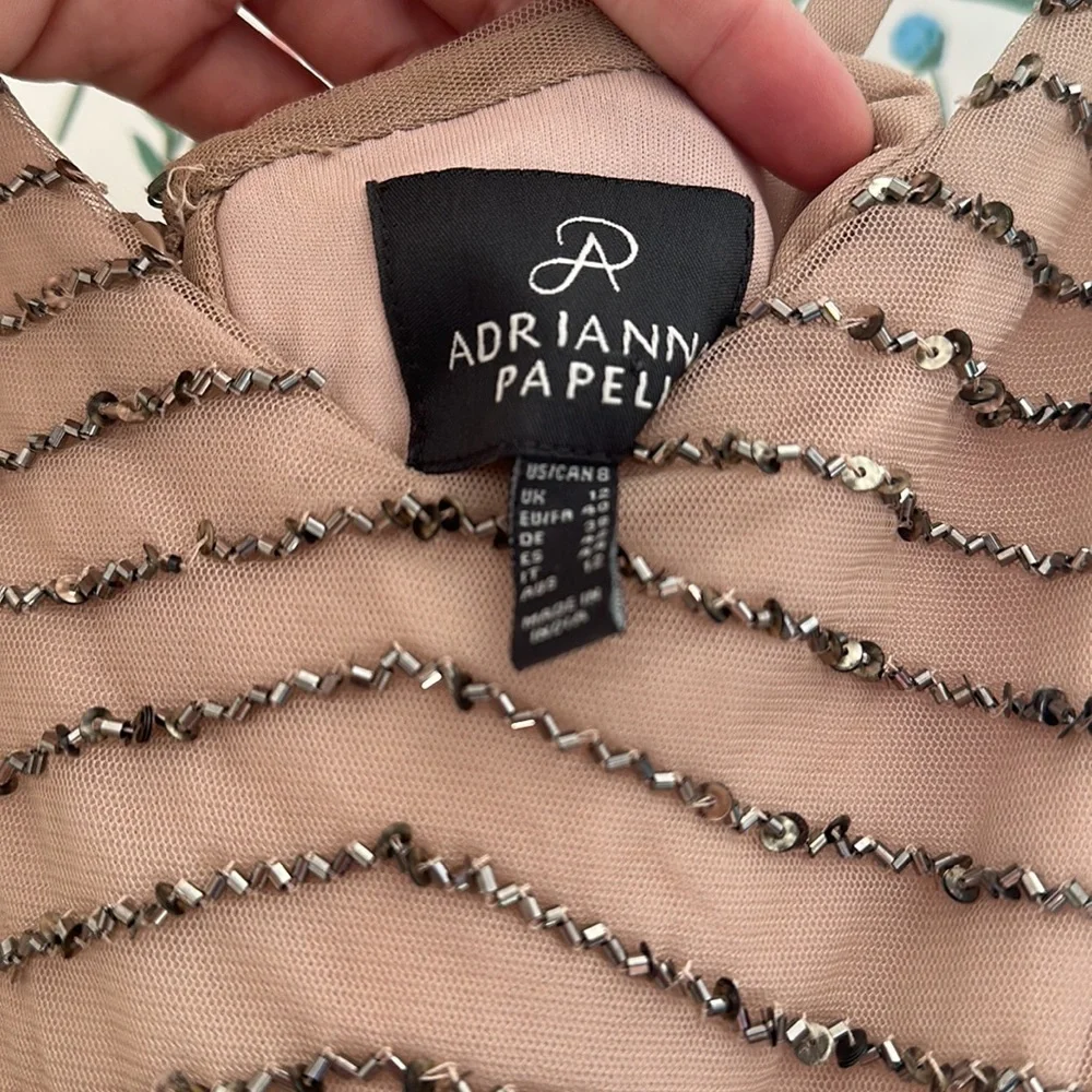 ADRIANNA PAPELL BEADED LONG GOWN DRESS SIZE 8 - Picture 6 of 6